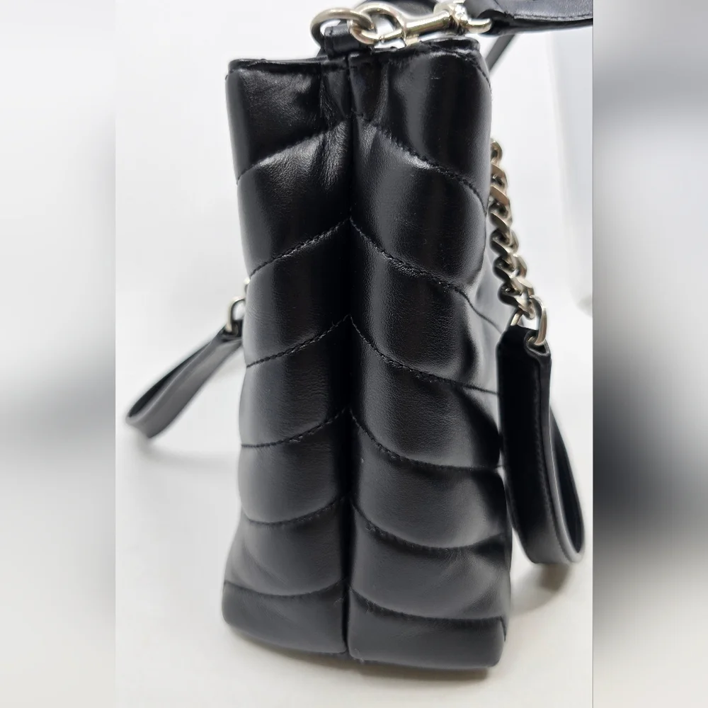 YSL Calfskin Y Quilted Monogram Small Loulou Shopper - Picture 4 of 16